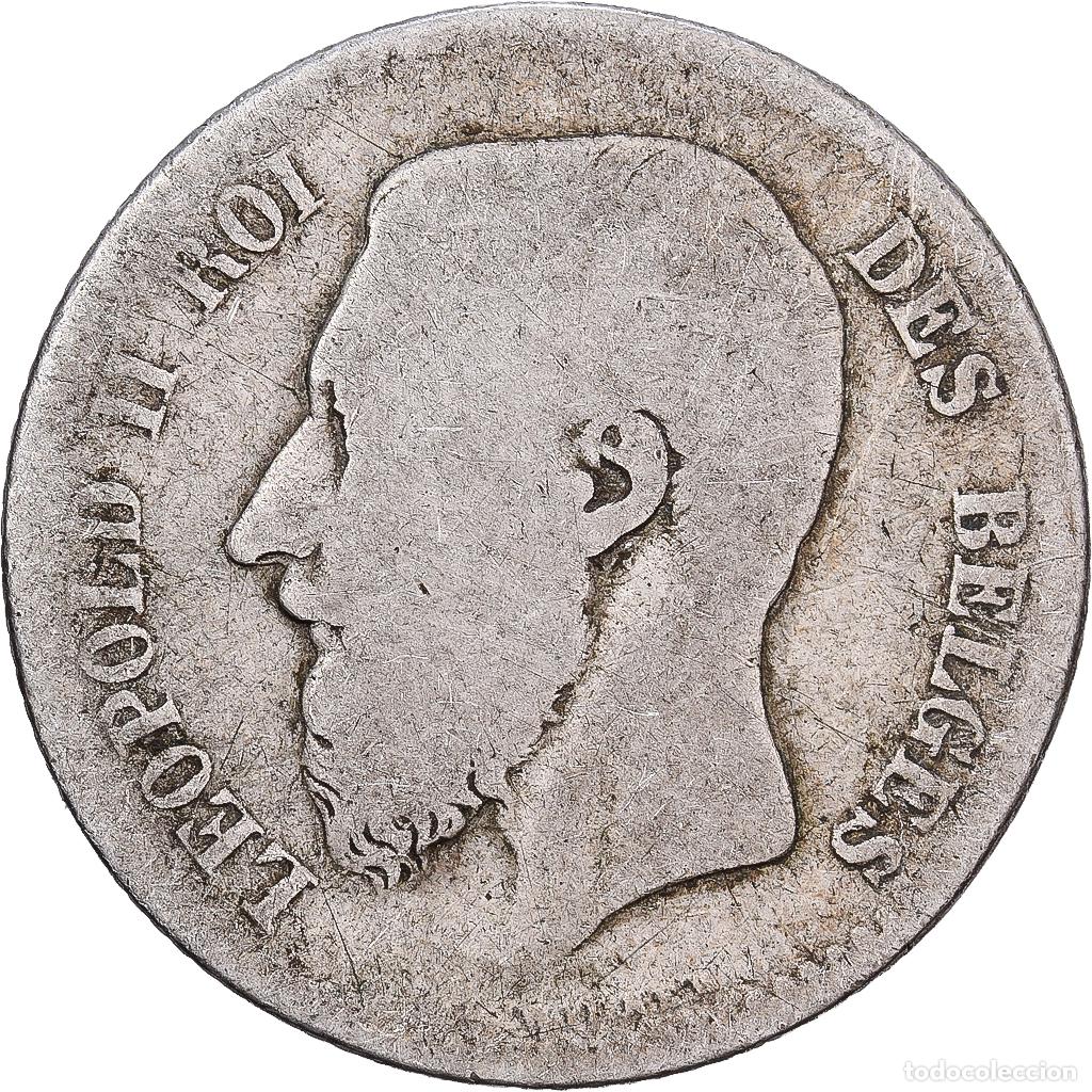 Monedas antiguas de Europa: [#1551313] B&eacute;lgica, Leopold II, Franc, 1866, Brussels, Plata, BC, KM:28.1
