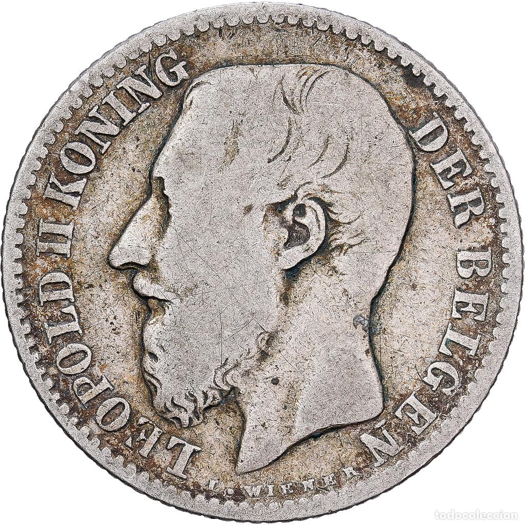 Monedas antiguas de Europa: [#1551315] B&eacute;lgica, Leopold II, Franc, 1886, Brussels, Plata, BC, KM:29.1