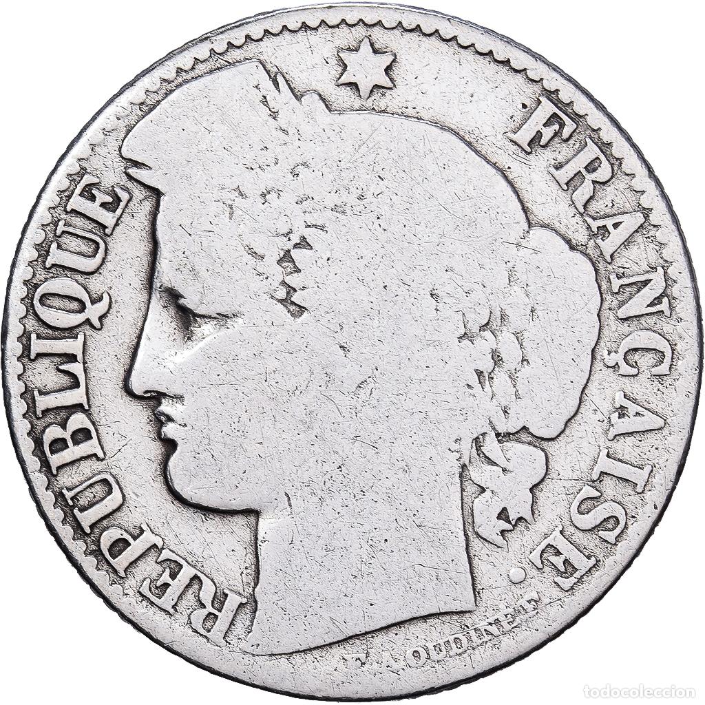 Monedas antiguas de Europa: [#1551309] Francia, 50 Centimes, C&eacute;r&egrave;s, 1872, Bordeaux, Plata, BC, Gadoury:419a, KM:834.2