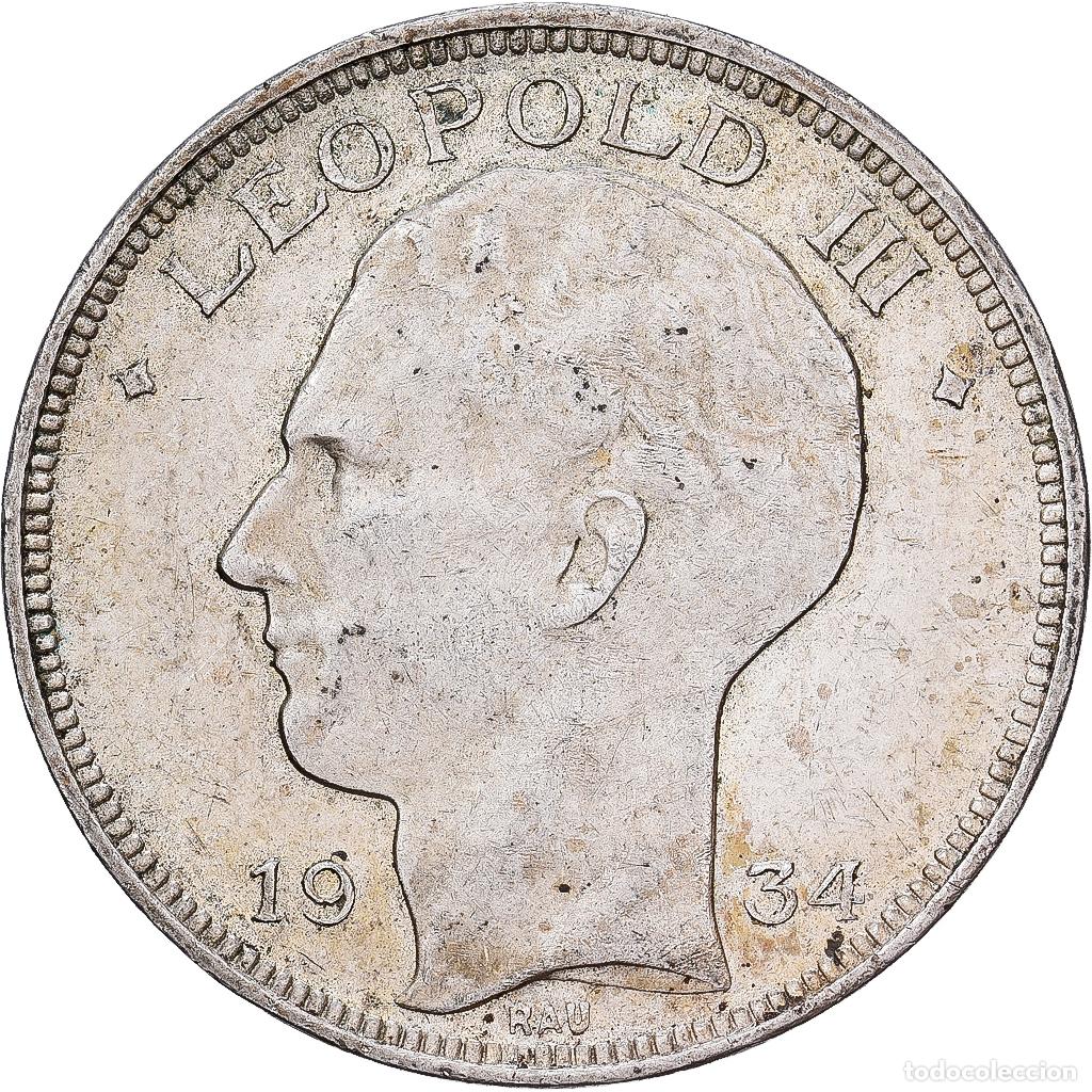 Monedas antiguas de Europa: [#1551324] B&eacute;lgica, Leopold III, 20 Francs, 20 Frank, 1934, Brussels, Plata, EBC, KM:105