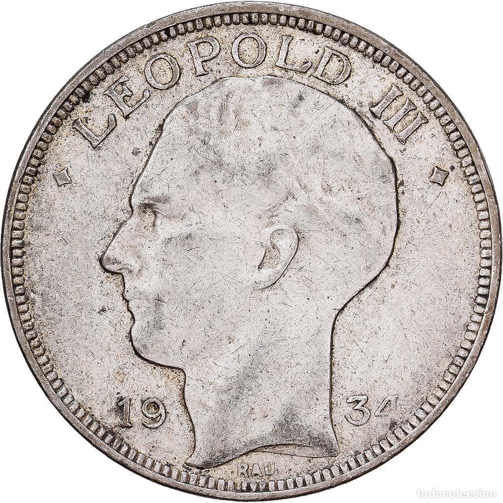 Monedas antiguas de Europa: [#1551325] B&eacute;lgica, 20 Francs, 20 Frank, 1934, Brussels, Plata, MBC, KM:105