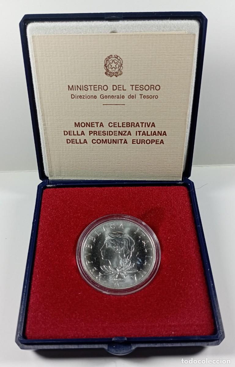 Monedas antiguas de Europa: Moneda de Italia 500 liras 1990 de plata, con estuche