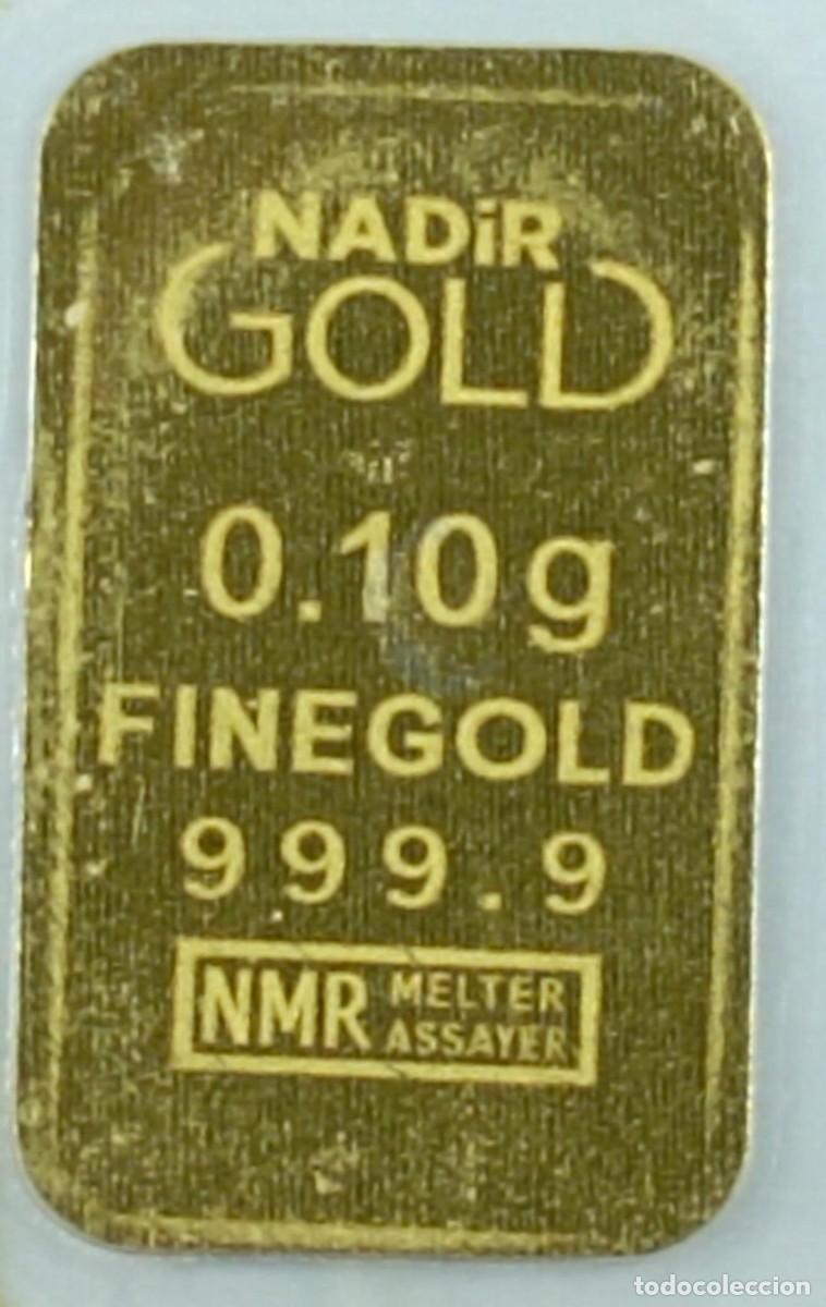 Monedas antiguas de Europa: Lingote de Oro puro 24k 0,10 gramos Nadir Gold (Fine Gold 999,9) estuche