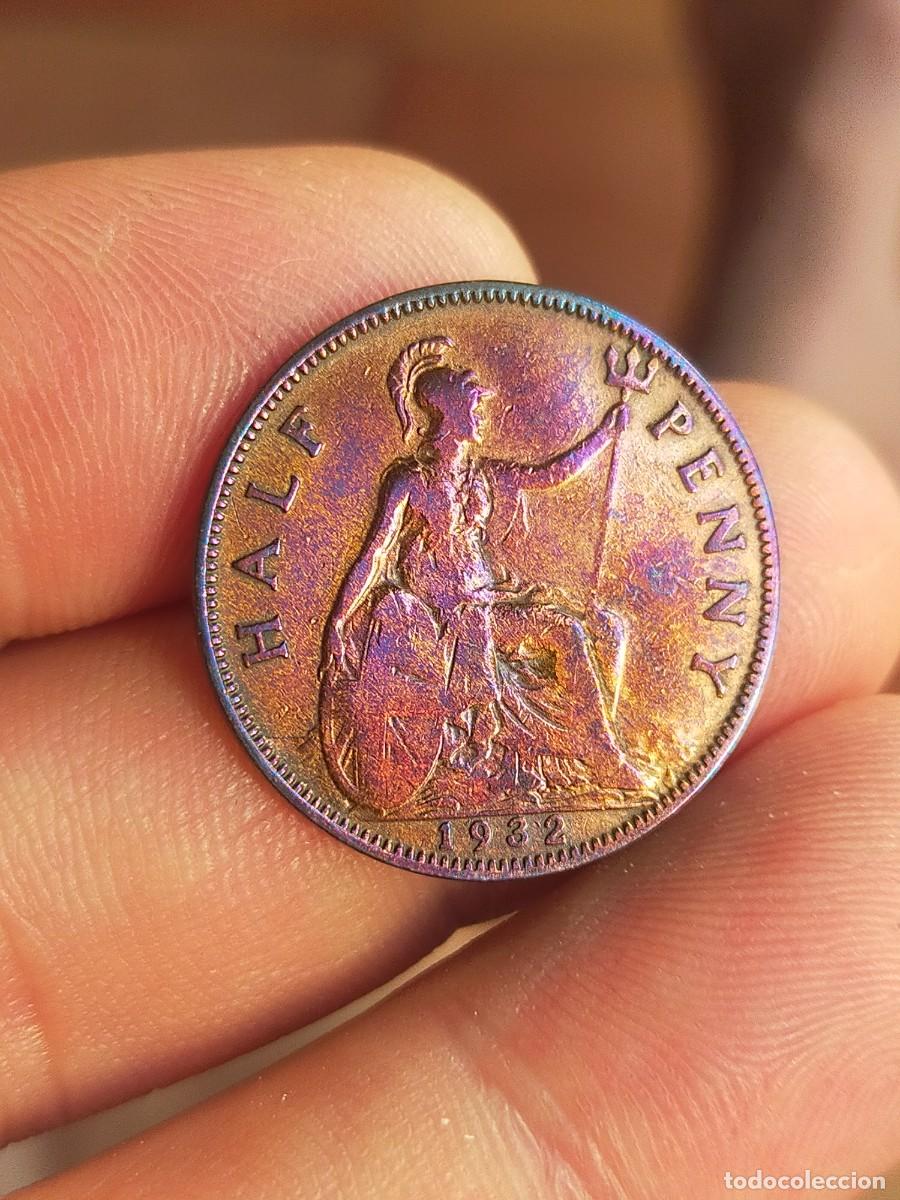 Moedas antigas da Europa: MONEDA DE 1/2 MEDIO HALF PENIQUE PENNY 1932 REINO UNIDO GRAN BRETA&Ntilde;A INGLATERRA BUENA CONSERVACION