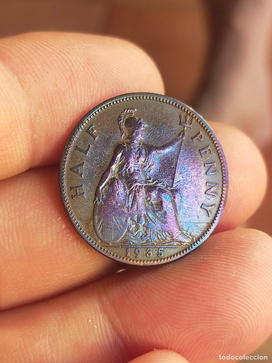 Moedas antigas da Europa: MONEDA DE 1/2 MEDIO HALF PENIQUE PENNY 1935 REINO UNIDO GRAN BRETA&Ntilde;A INGLATERRA BUENA CONSERVACION