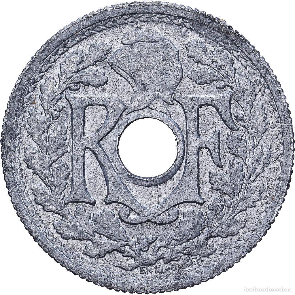 Monedas antiguas de Europa: [#1513472] Francia, 10 Centimes, Lindauer, 1945, Cinc, BC+, Gadoury:292, KM:906.1