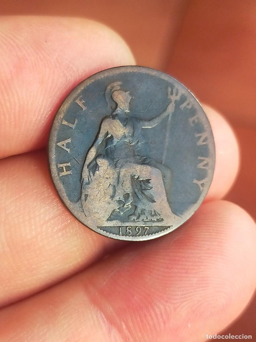 Monnaies anciennes de Europe: MONEDA DE 1/2 MEDIO HALF PENIQUE PENNY 1897 REINO UNIDO GRAN BRETA&Ntilde;A INGLATERRA REGULAR CONSERVACION