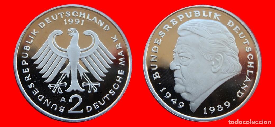 Monedas antiguas de Europa: 2 MARCOS 1991-A FRANZ JOSEF PROOF BRD ALEMANIA-150811