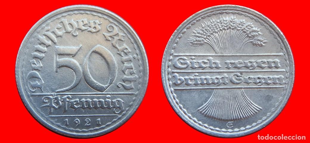 Monedas antiguas de Europa: 50 PFENNIG 1921E WEIMAR ALEMANIA-150819