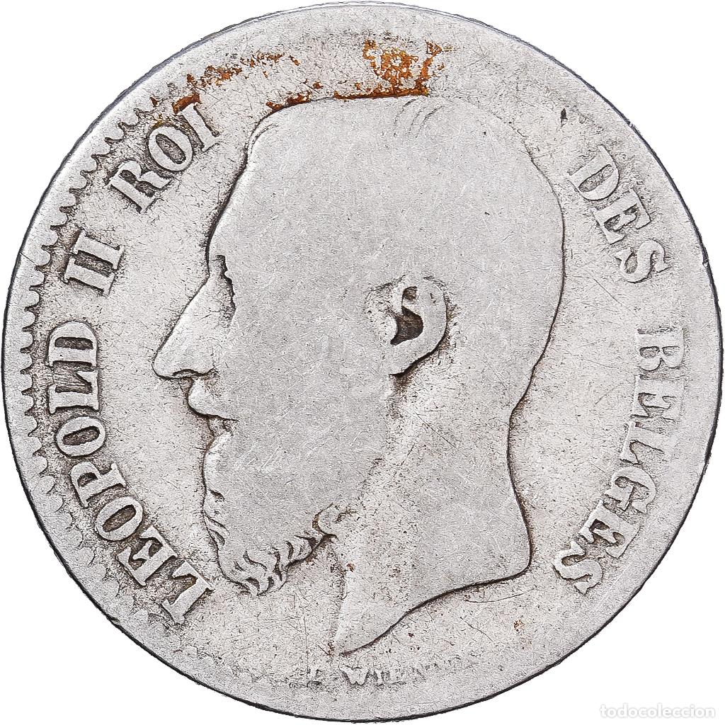 Monedas antiguas de Europa: [#1551350] B&eacute;lgica, Leopold II, Franc, 1869, Brussels, Plata, BC, KM:28.1