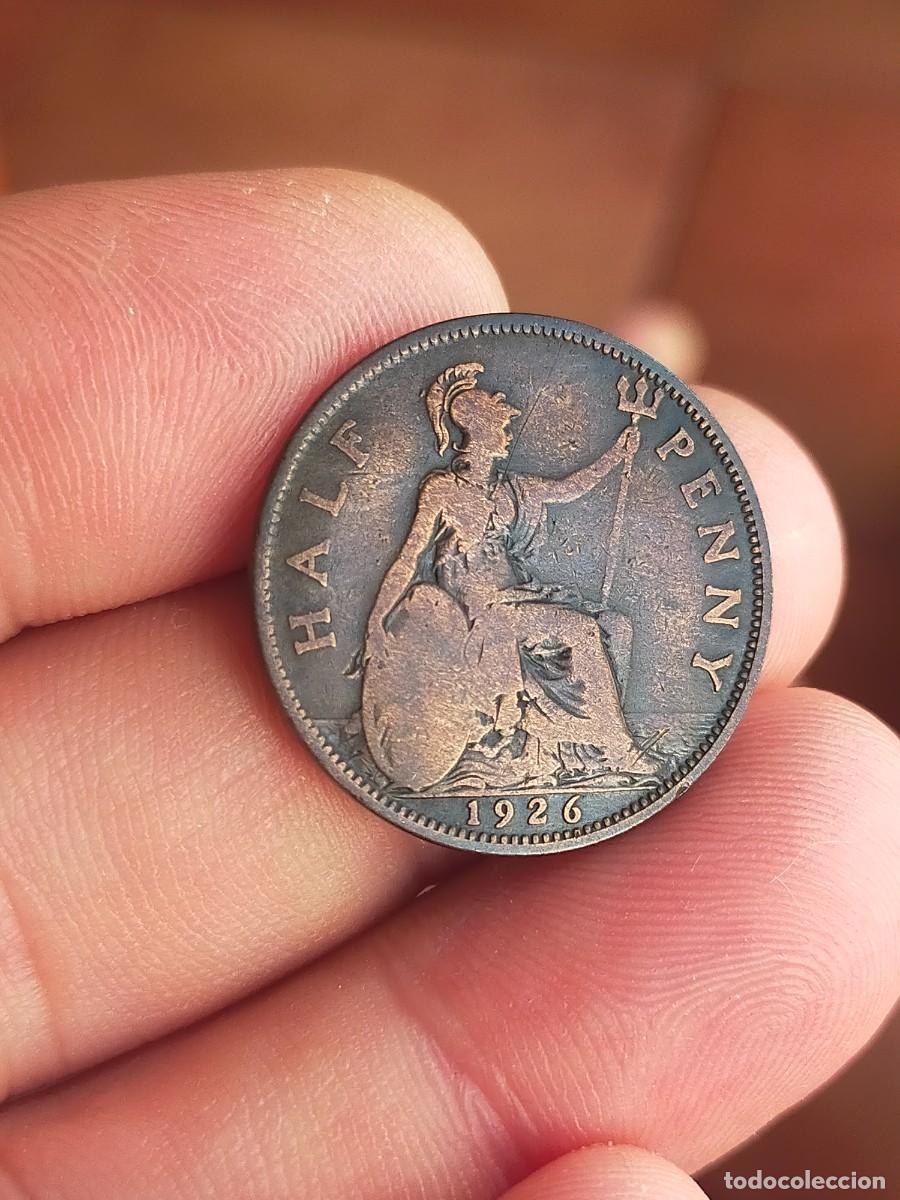 Monedas antiguas de Europa: MONEDA DE 1/2 MEDIO HALF PENIQUE PENNY 1926 REINO UNIDO GRAN BRETA&Ntilde;A INGLATERRA BUENA CONSERVACION