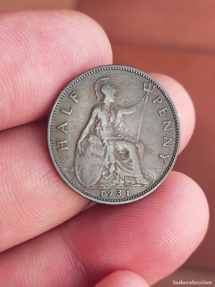 Alte M&uuml;nzen aus Europa: MONEDA DE 1/2 MEDIO HALF PENIQUE PENNY 1931 REINO UNIDO GRAN BRETA&Ntilde;A INGLATERRA BUENA CONSERVACION