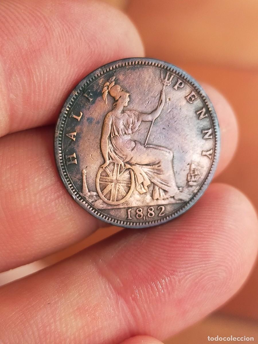 Monedas antiguas de Europa: MONEDA DE 1/2 MEDIO HALF PENIQUE PENNY 1882 REINO UNIDO GRAN BRETA&Ntilde;A INGLATERRA BUENA CONSERVACION