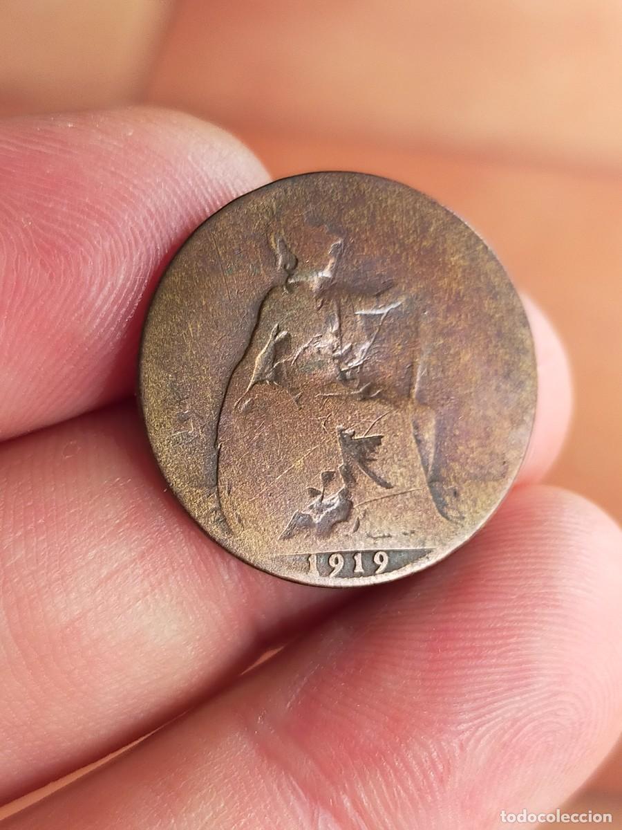 Monedas antiguas de Europa: MONEDA DE 1/2 MEDIO HALF PENIQUE PENNY 1919 REINO UNIDO GRAN BRETA&Ntilde;A INGLATERRA MALA CONSERVACION