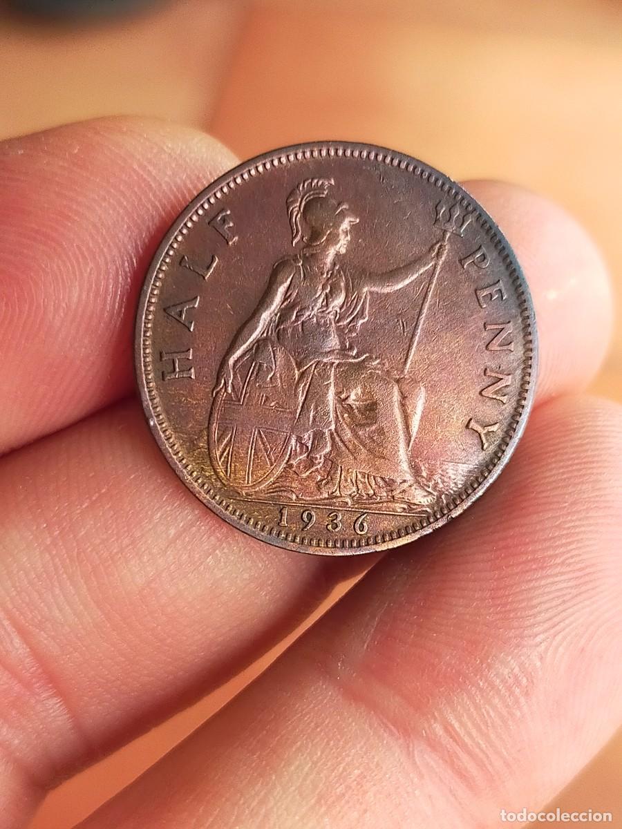 Monedas antiguas de Europa: MONEDA DE 1/2 MEDIO HALF PENIQUE PENNY 1936 REINO UNIDO GRAN BRETA&Ntilde;A INGLATERRA BUENA CONSERVACION