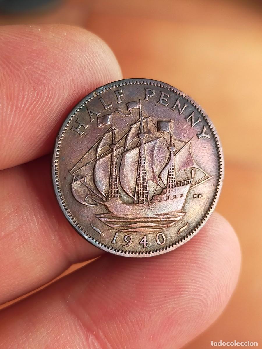 Monedas antiguas de Europa: MONEDA DE 1/2 MEDIO HALF PENIQUE PENNY 1940 REINO UNIDO GRAN BRETA&Ntilde;A INGLATERRA BUENA CONSERVACION