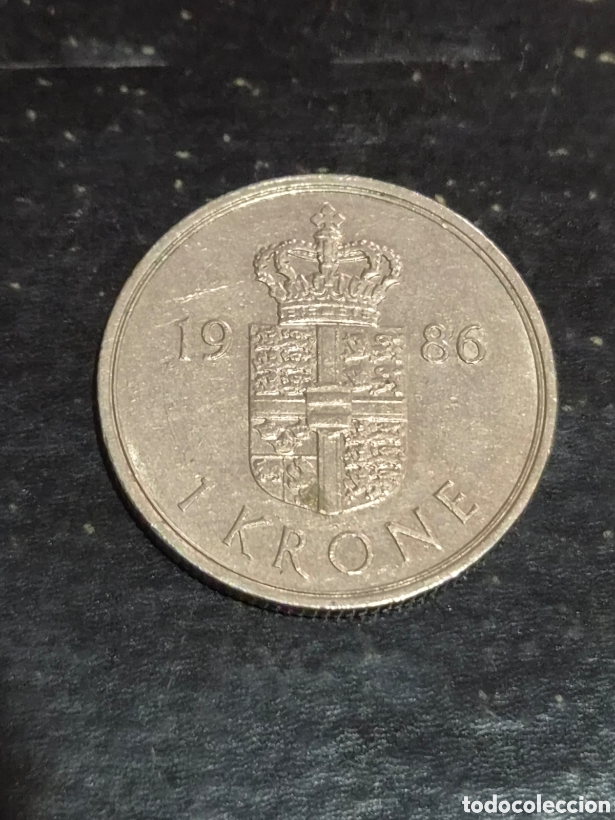 Monedas antiguas de Europa: MONEDA 1 CORONA 1986 DINAMARCA