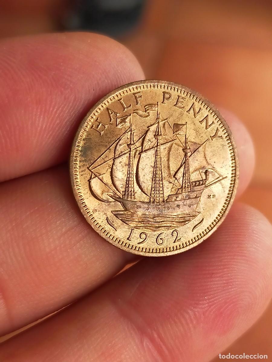 Moedas antigas da Europa: MONEDA DE 1/2 MEDIO HALF PENIQUE PENNY 1962 REINO UNIDO GRAN BRETA&Ntilde;A INGLATERRA BUENA CONSERVACION