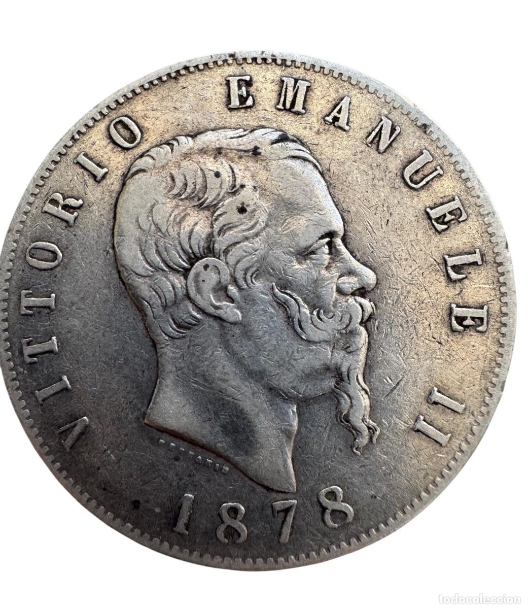 Monedas antiguas de Europa: Italia. Vittorio Emanuel II 5 Liras 1878 Roma Ag MBC/VF