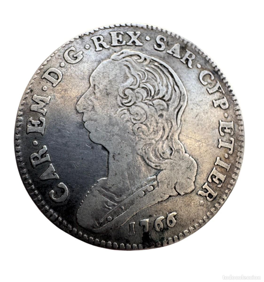 Monedas antiguas de Europa: Reino de Sardinia. Carlo Emanuele III Un cuarto de de Escudo 1766/5 Torino Escaso MBC/VF