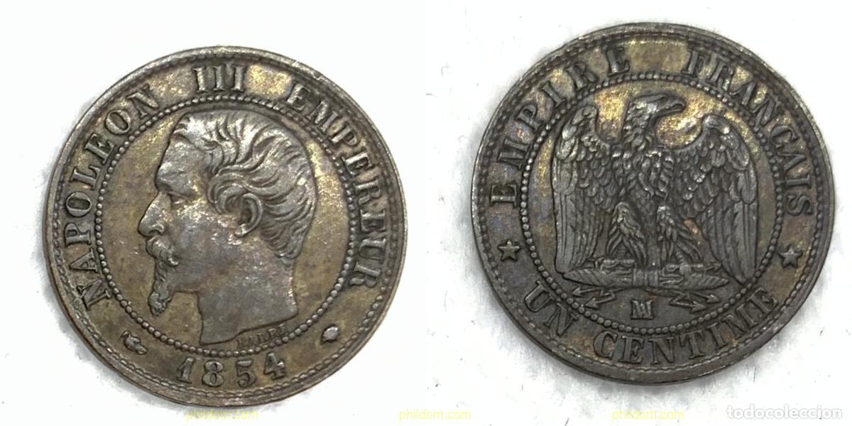 Monedas antiguas de Europa: 2459 FRANCIA 1854 NAPOLEON III 1854 1 CENTIME MA