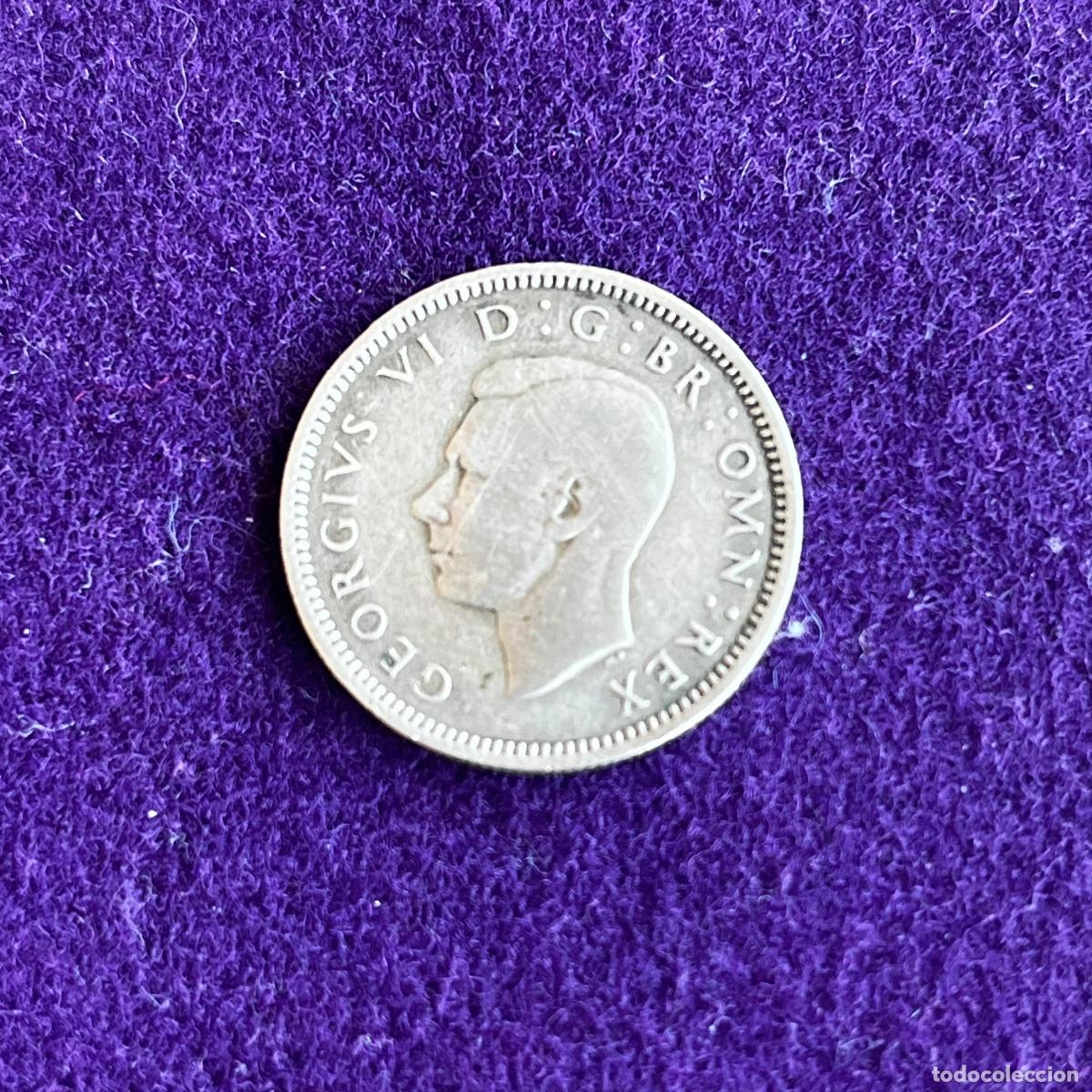 Monedas antiguas de Europa: MONEDA DE PLATA GRAN BRETA&Ntilde;A. JORGE VI. 1939. SIX PENCE. 6 PENIQUES. 2,85GR DE LEY 0,500. ORIGINAL.