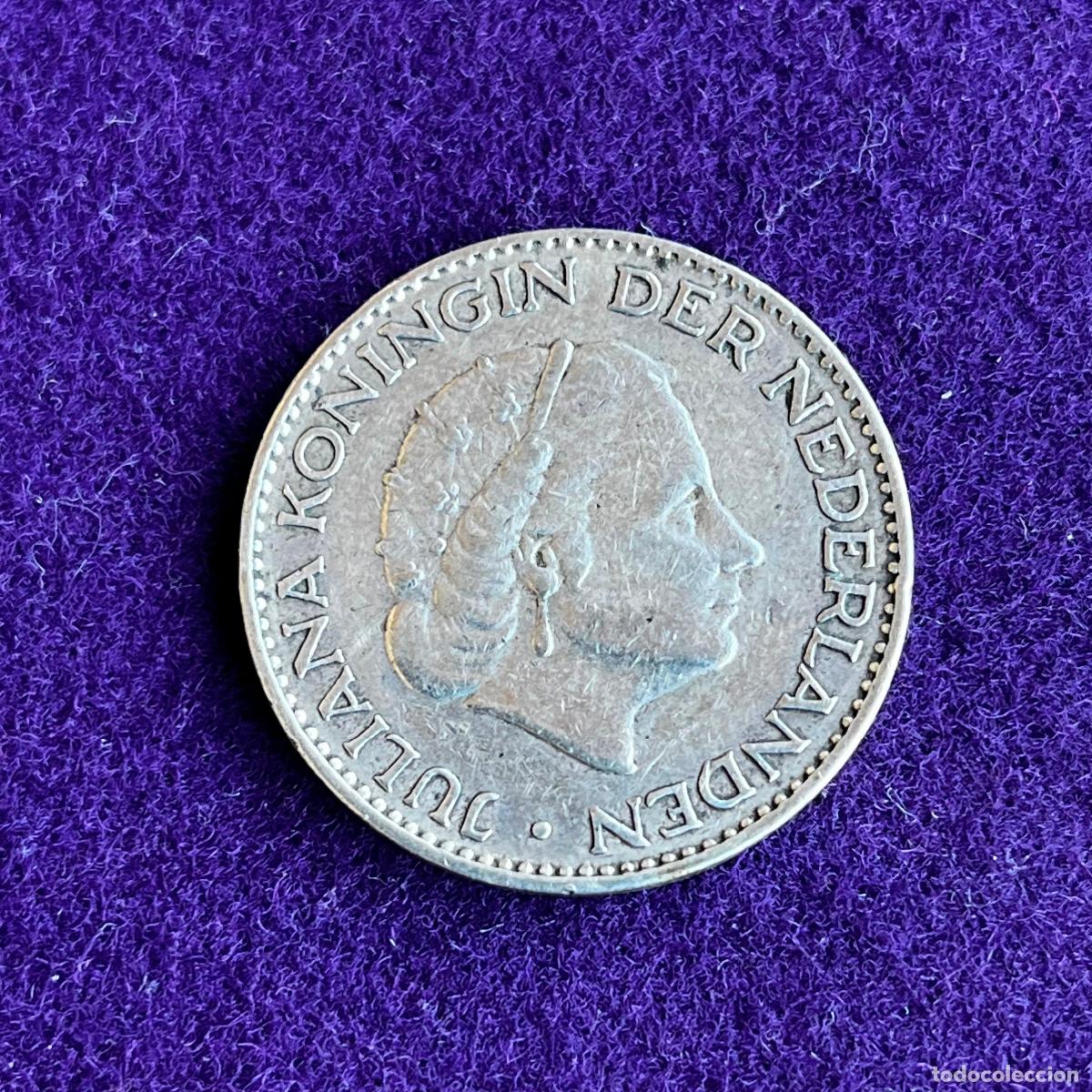 Monedas antiguas de Europa: MONEDA DE PLATA DE HOLANDA. 1 GULDEN. 1955. REINA JULIANA. 6,50 GR. 0,720. ORIGINAL.