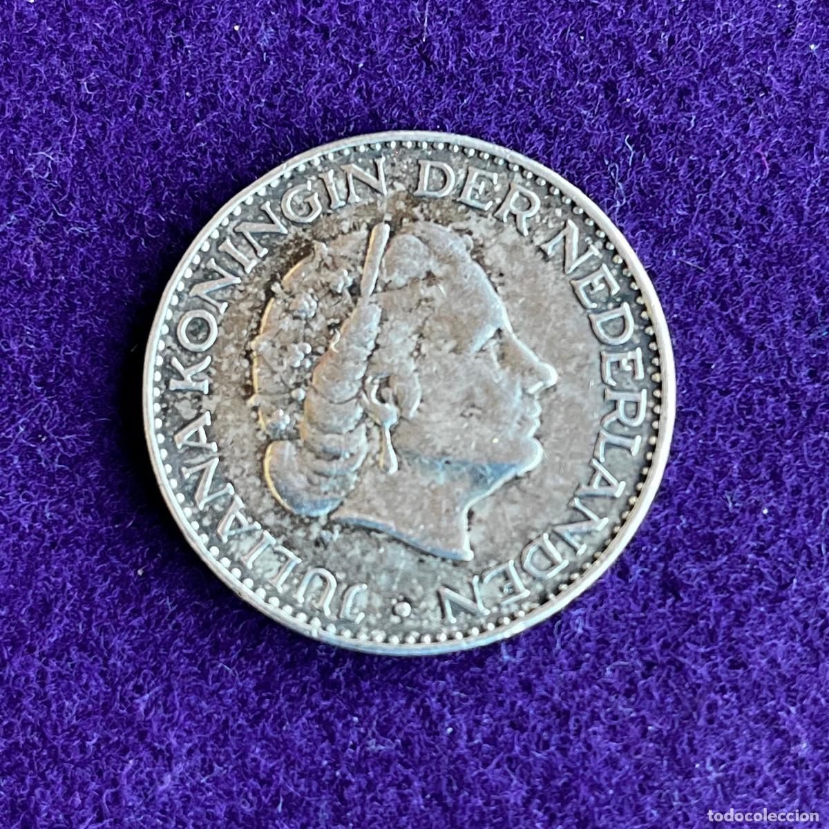 Monedas antiguas de Europa: MONEDA DE PLATA DE HOLANDA. 1 GULDEN. 1964. REINA JULIANA. 6,50 GR. 0,720. ORIGINAL.