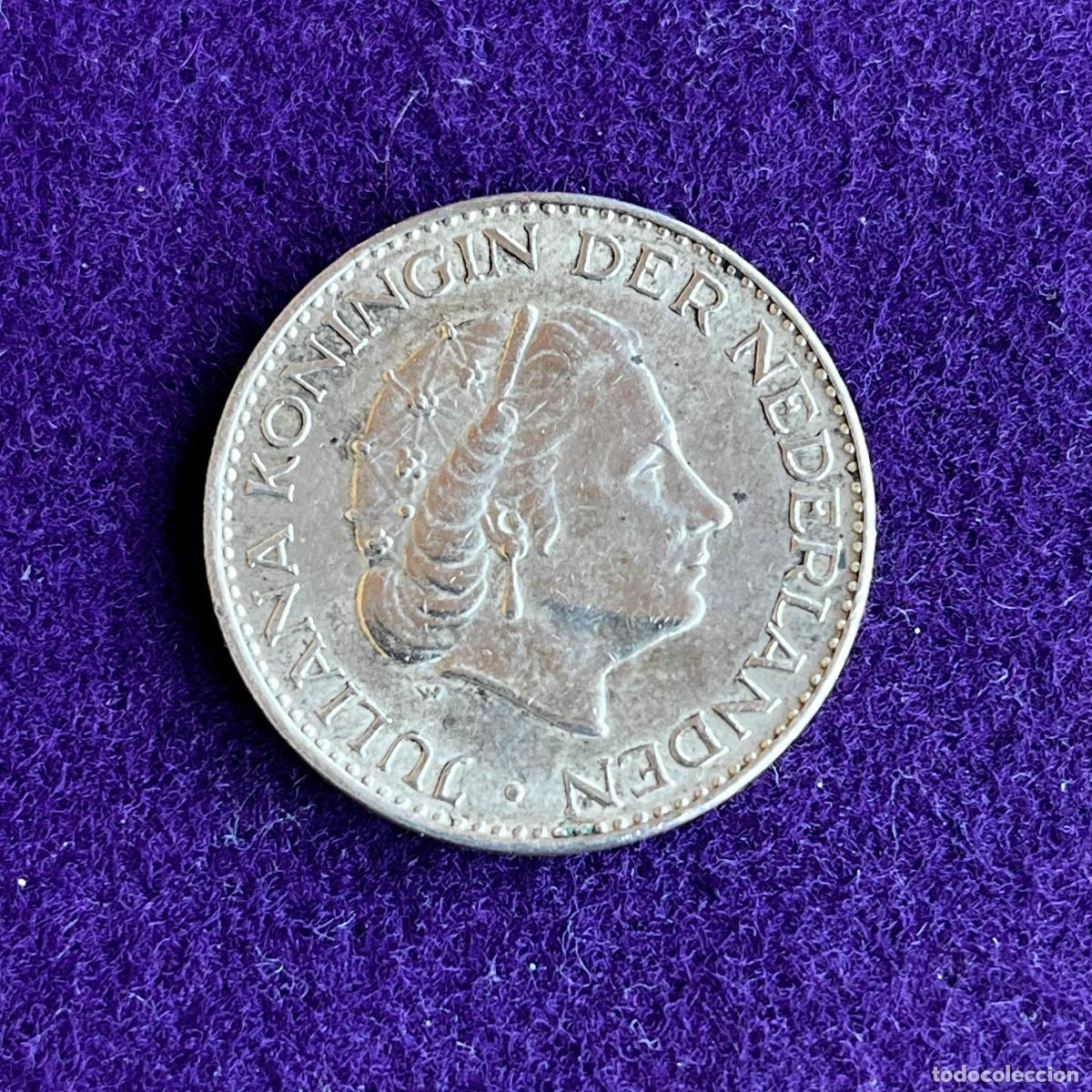 Monedas antiguas de Europa: MONEDA DE PLATA DE HOLANDA. 1 GULDEN. 1965. REINA JULIANA. 6,50 GR. 0,720. ORIGINAL.