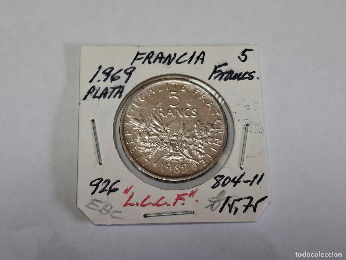 Monedas antiguas de Europa: 5 FRANCOS de PLATA de 1969 KM 926 FRANCIA en EBC