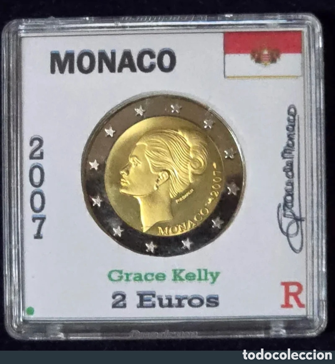 Monedas antiguas de Europa: Monaco Reproduccion exacta 2&euro; 2007 Greace kelly