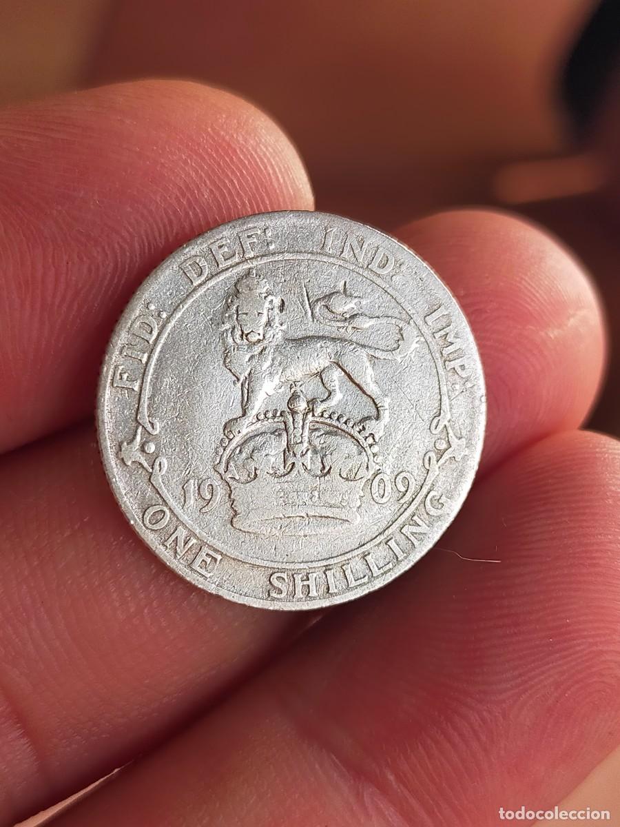 Monedas antiguas de Europa: MONEDA DE 1 UN CHELIN SHILLING 1909 REINO UNIDO INGLATERRA GRAN BRETA&Ntilde;A BUENA CONSERVACION PLATA