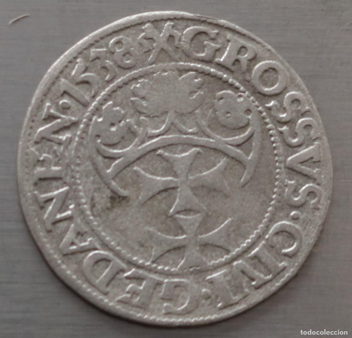 Monedas antiguas de Europa: GROSZ 1538 GDANSK. RARA