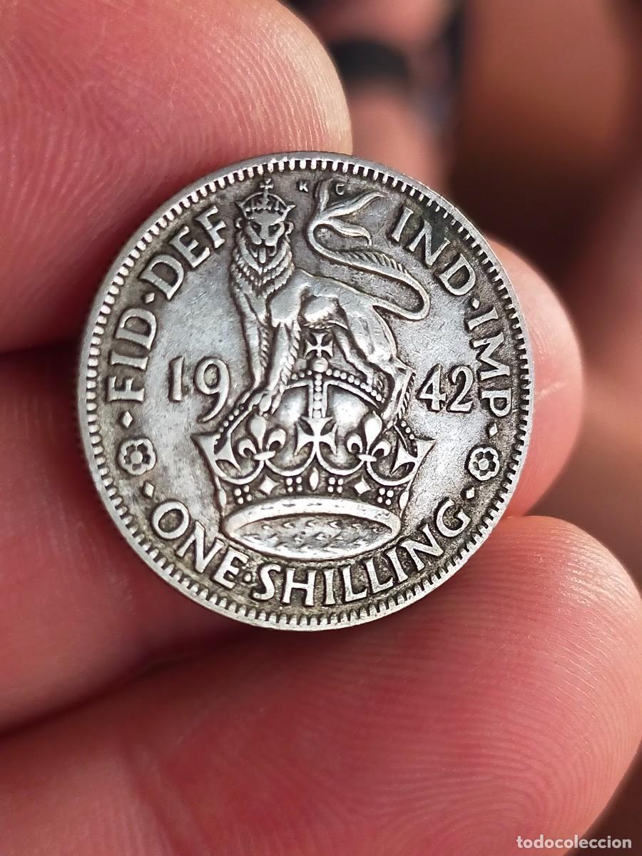 Monedas antiguas de Europa: MONEDA DE 1 UN CHELIN SHILLING 1942 REINO UNIDO INGLATERRA GRAN BRETA&Ntilde;A EXCELENTE CONSERVACION PLATA