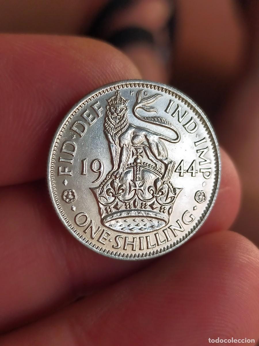 Monedas antiguas de Europa: MONEDA DE 1 UN CHELIN SHILLING 1944 REINO UNIDO INGLATERRA GRAN BRETA&Ntilde;A EXCELENTE CONSERVACION PLATA