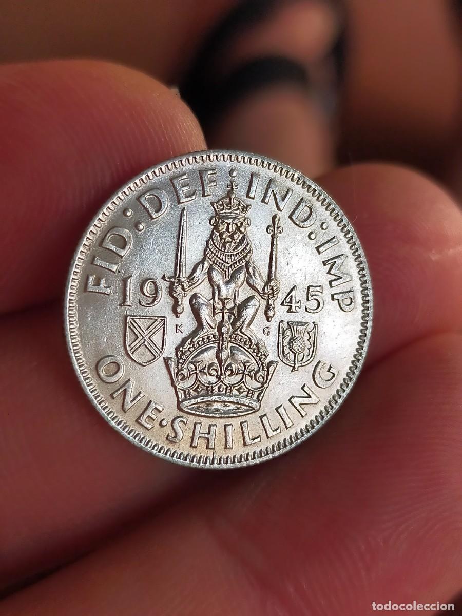 Monedas antiguas de Europa: MONEDA DE 1 UN CHELIN SHILLING 1945 REINO UNIDO INGLATERRA GRAN BRETA&Ntilde;A EXCELENTE CONSERVACION PLATA