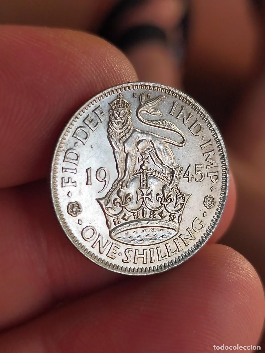 Monedas antiguas de Europa: MONEDA DE 1 UN CHELIN SHILLING 1945 REINO UNIDO INGLATERRA GRAN BRETA&Ntilde;A EXCELENTE CONSERVACION PLATA