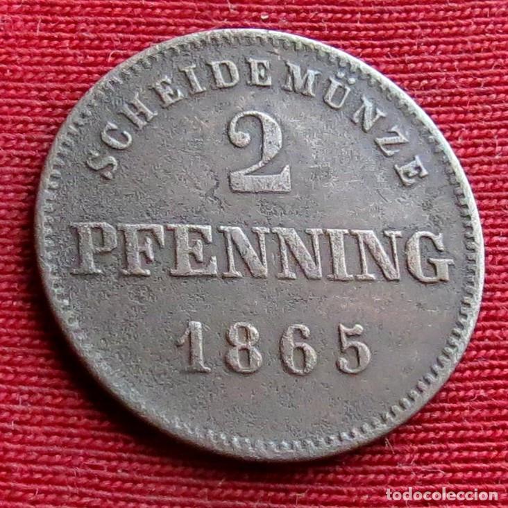 Monedas antiguas de Europa: Alemania Baviera 2 pfenning 1865 Bayern