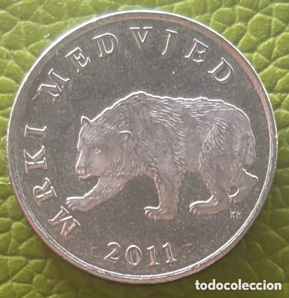 Monedas antiguas de Europa: CROACIA. 5 KUNE. 2011. OSO PARDO.