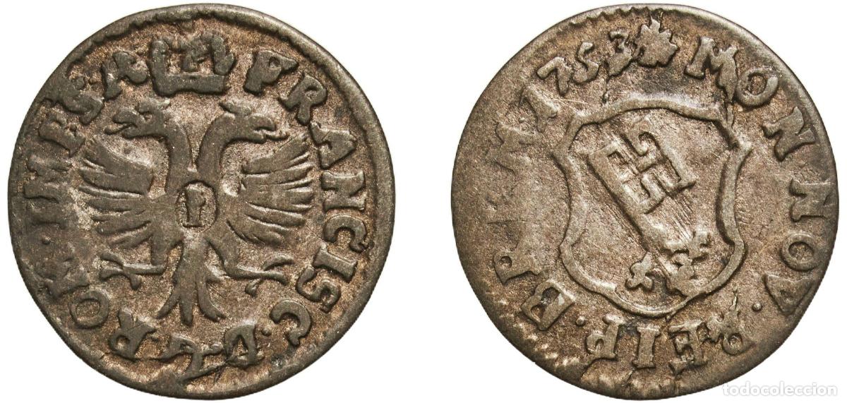Monedas antiguas de Europa: Germany City of Bremen 1753 1 Groten Silver Bremen Mint (2588000) 0.7g VF KM 212 Sch&ouml;n DM 21
