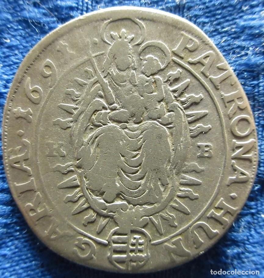Monedas antiguas de Europa: 15 KREUZER 1691 HUNGRIA. CECA KREMNICA, ESLOVAQUIA