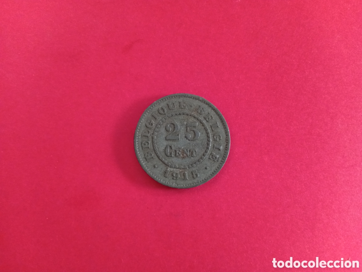 Monedas antiguas de Europa: 25 cents de B&eacute;lgica 1915