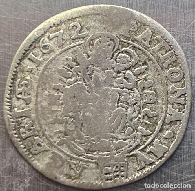 Monedas antiguas de Europa: 6 KREUZER 1672 HUNGRIA. CECA KREMNICA, ESLOVAQUIA