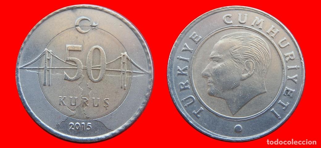 Monedas antiguas de Europa: 50 KURUS 2015 TURQUIA-150878