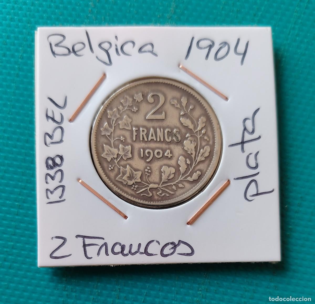 Monedas antiguas de Europa: MONEDA DE BELGICA - 2 FRANCOS DE PLATA DEL A&Ntilde;O 1904 - EBC - 1338BEL