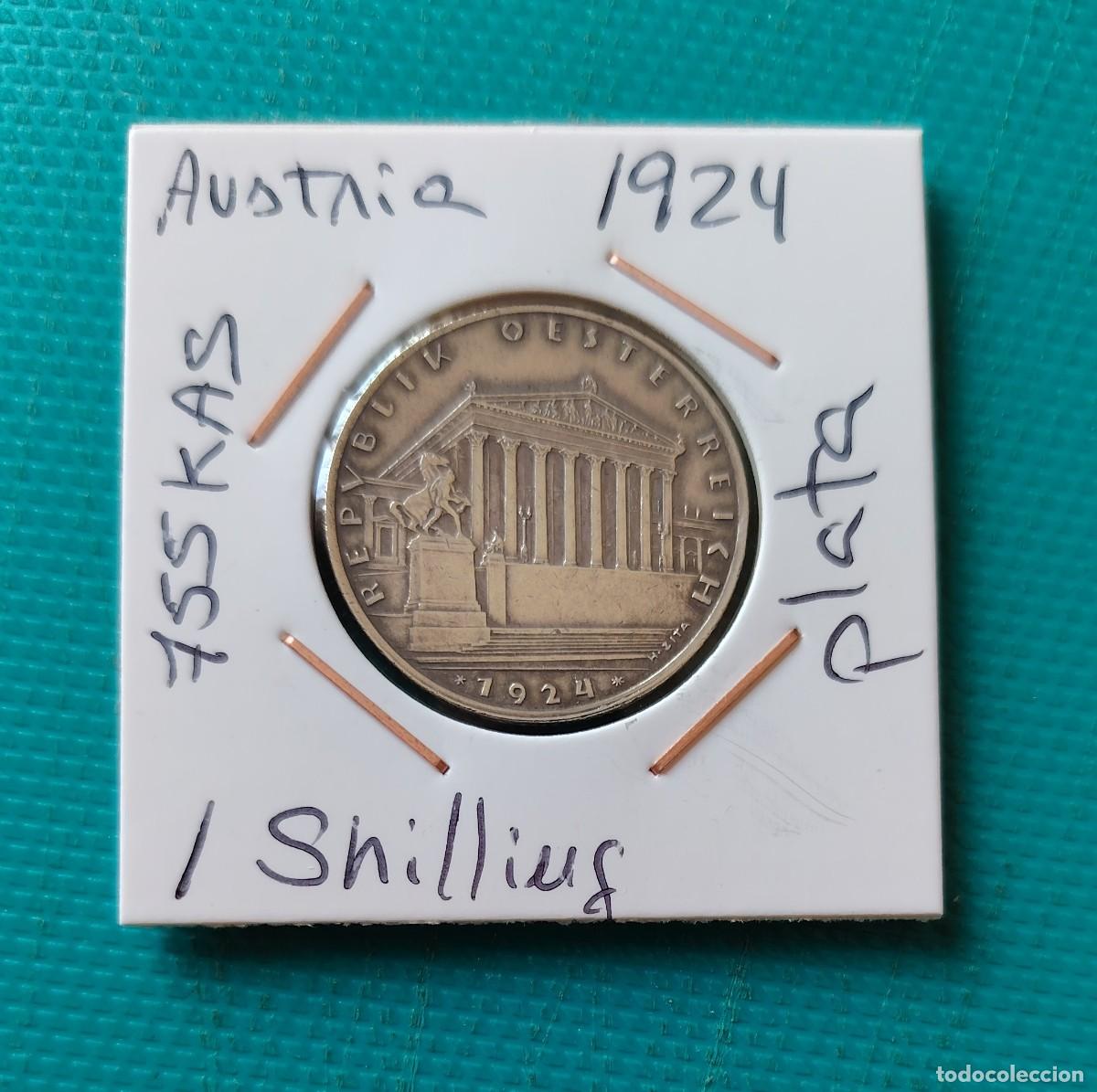 Monedas antiguas de Europa: MONEDA DE AUSTRIA - 1 SHILLING DE PLATA DEL A&Ntilde;O 1924 - DIFICIL - EBC - 755KAS