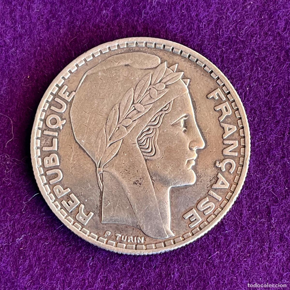 Monedas antiguas de Europa: MONEDA DE PLATA DE FRANCIA. 20 FRANCOS. 1933. 20 GR. LEY 680. ORIGINAL.