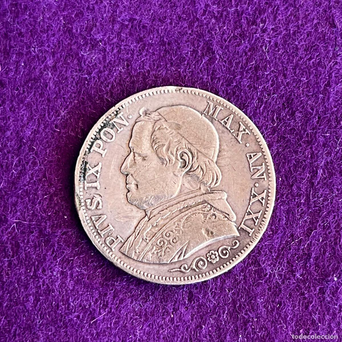 Monedas antiguas de Europa: MONEDA DE PLATA DE VATICANO. 1 LIRA. 1867. PIO IX. 5 GR. ORIGINAL.