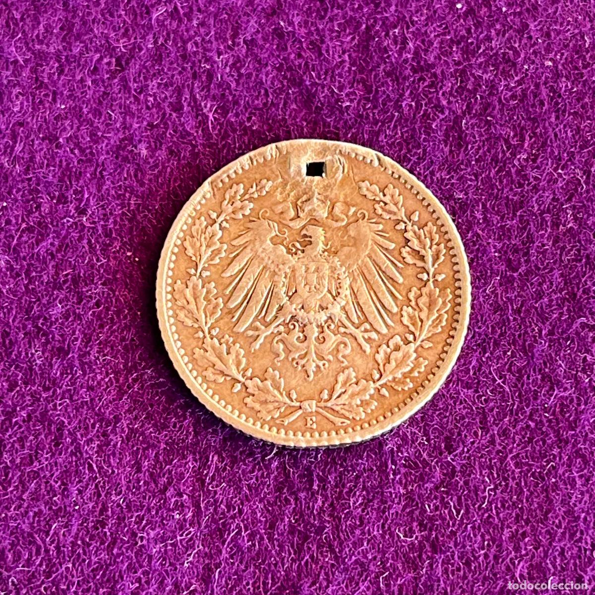 Monedas antiguas de Europa: MONEDA DE PLATA DE ALEMANIA. 1/2 MARCO. 1906. 0,900. PERFORACION. 2,77GR. ORIGINAL.
