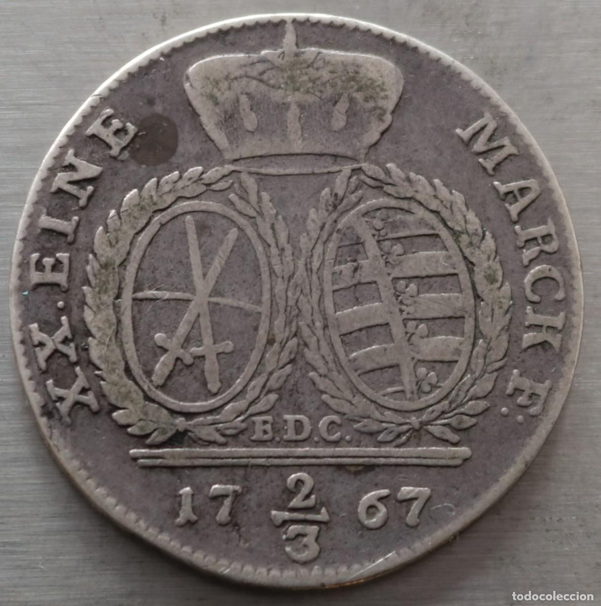 Monedas antiguas de Europa: 2/3 DE THALER, GULDEN 1767 SAJONIA